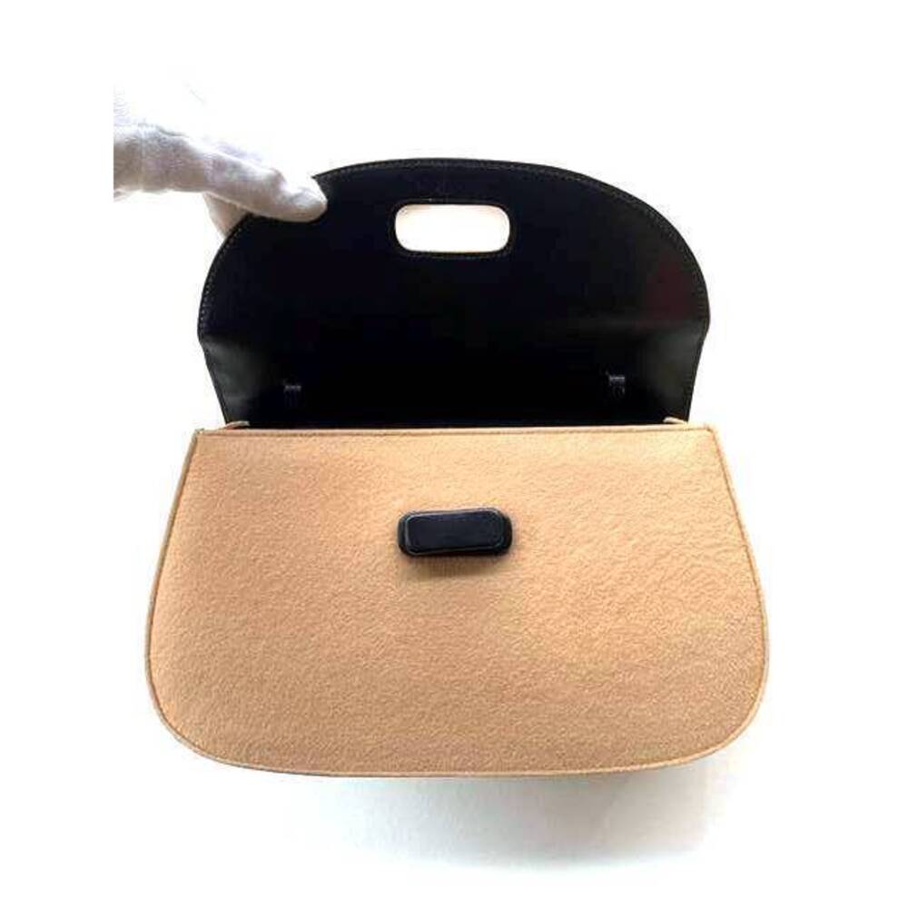 GUCCI Handbag Felt Turnlock Closure Cream Beige Leather Strap - Picture 6 of 8